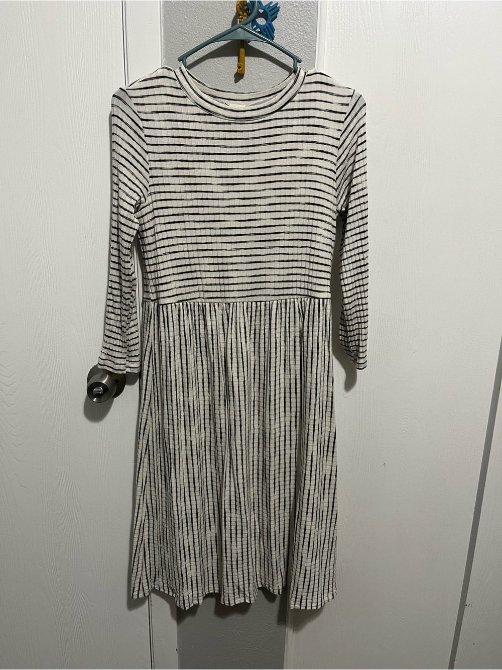 Sew In Love Black and White Striped Midi Dress